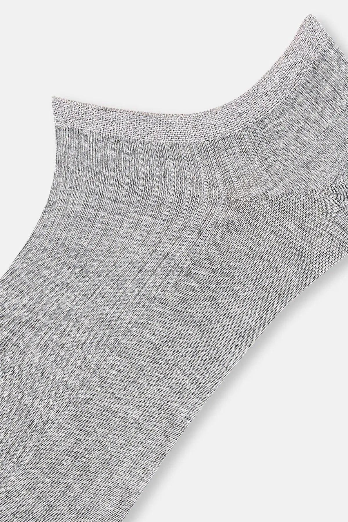 Gri Erkek 2'li Bambu Patik Çorap