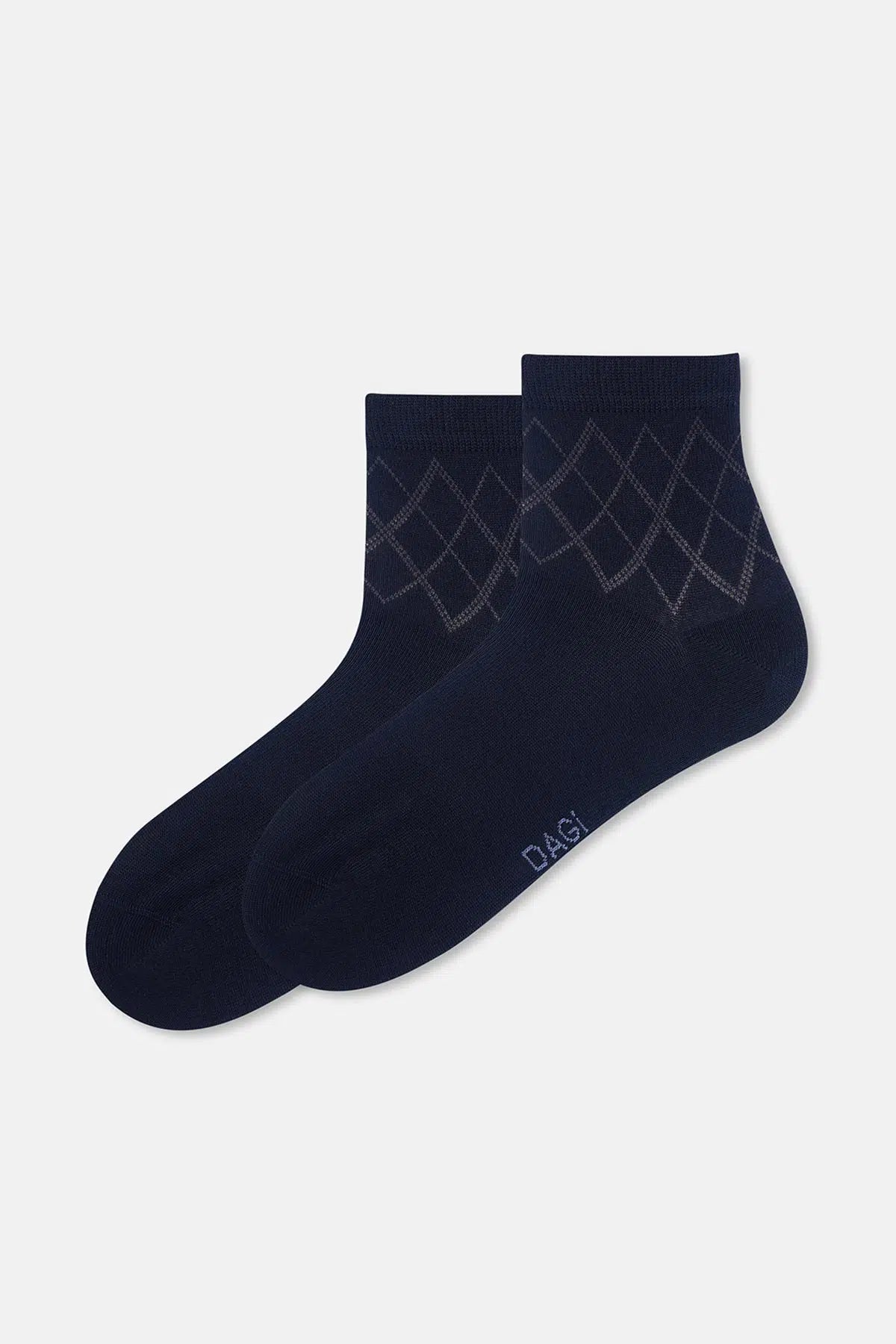 Lacivert Erkek 2'li Baklava Desen Bambu Çorap