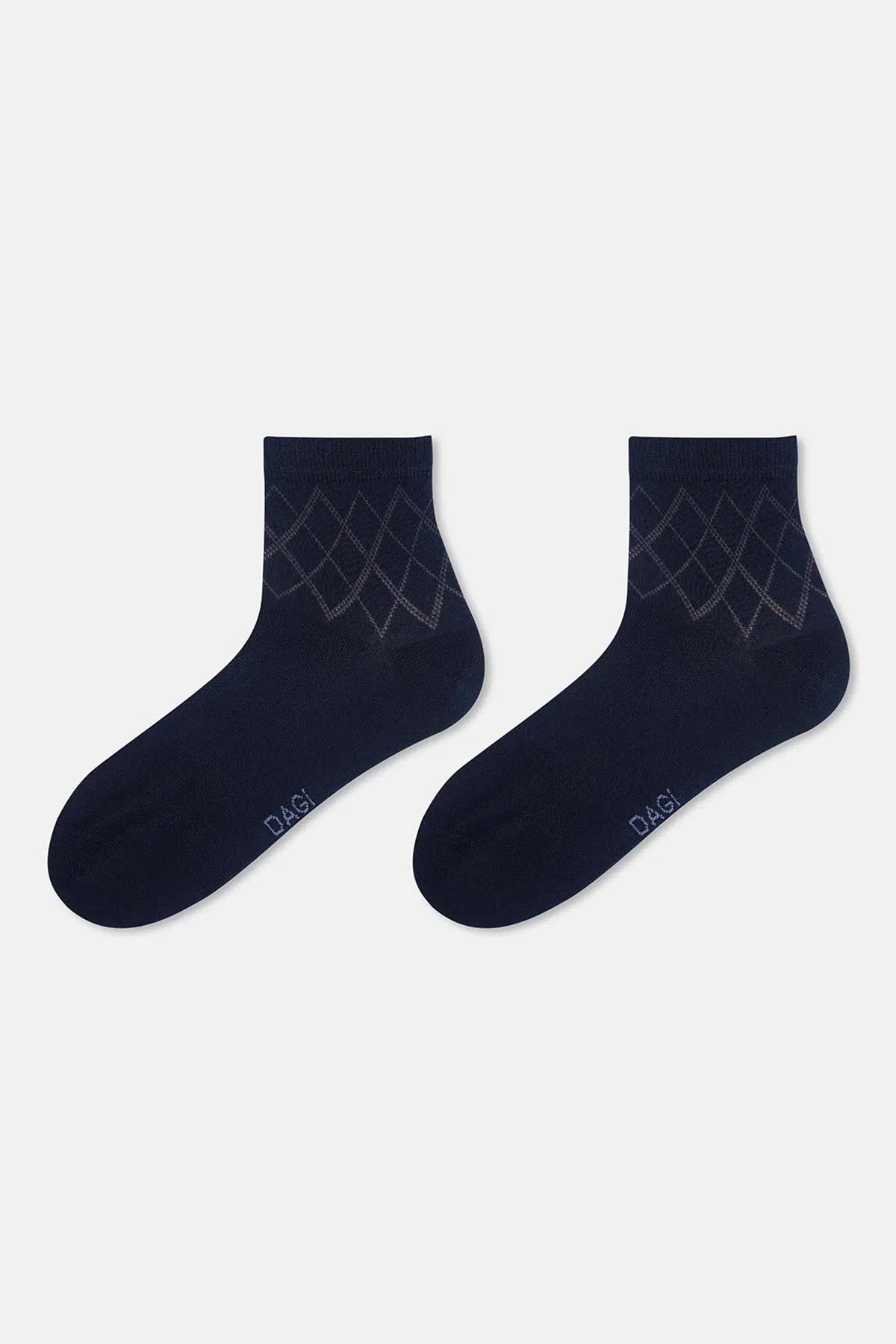 Lacivert Erkek 2'li Baklava Desen Bambu Çorap