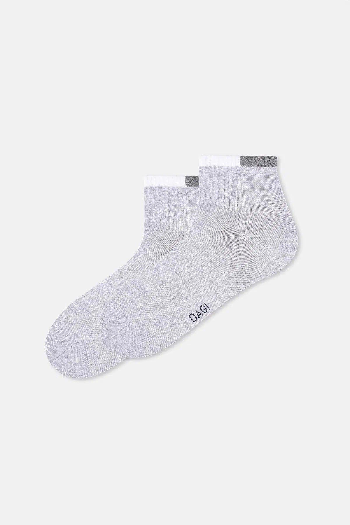 Beyaz-Gri Melanj Erkek 2'li Spor Çorap