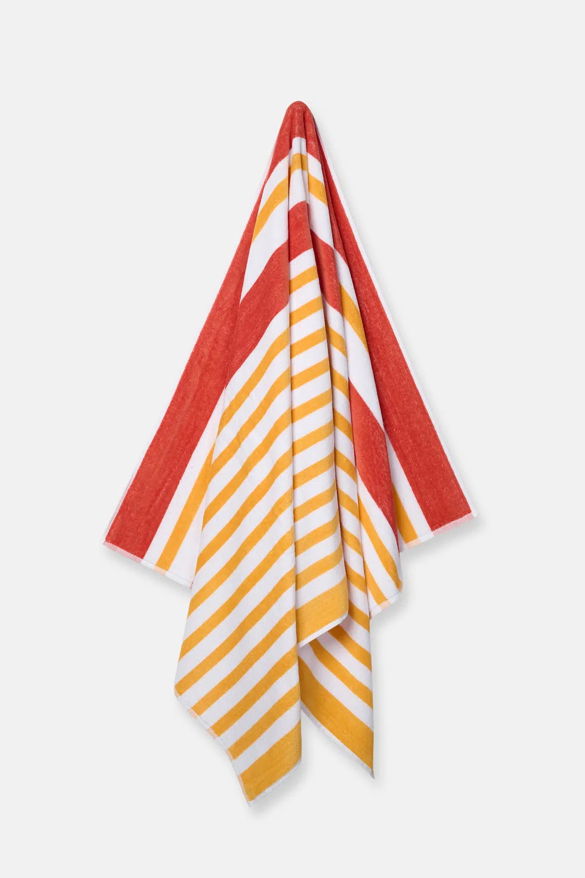 Turuncu Boyuna Çizgi Desenli Kadife Havlu 80X150