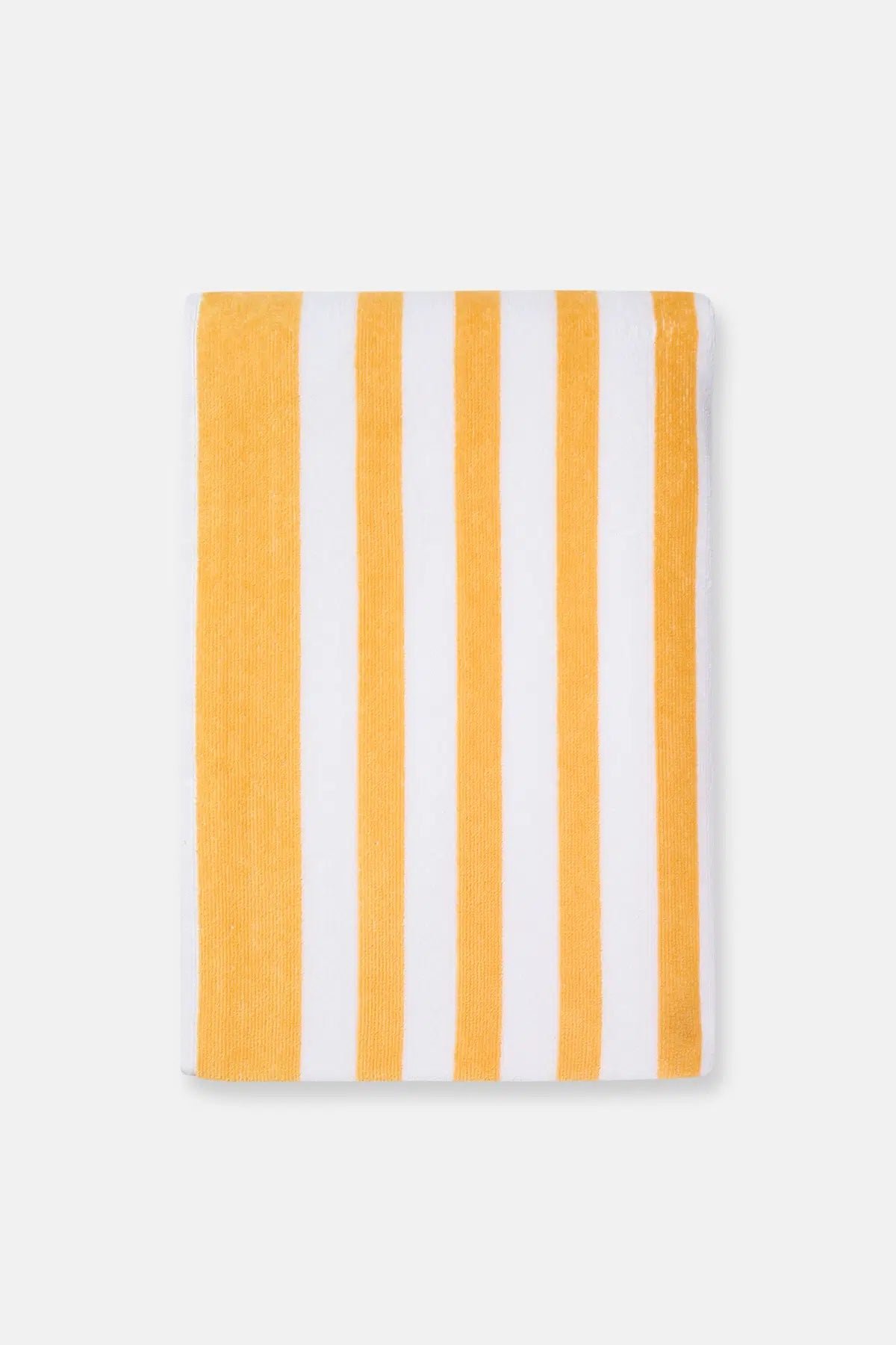 Turuncu Boyuna Çizgi Desenli Kadife Havlu 80X150