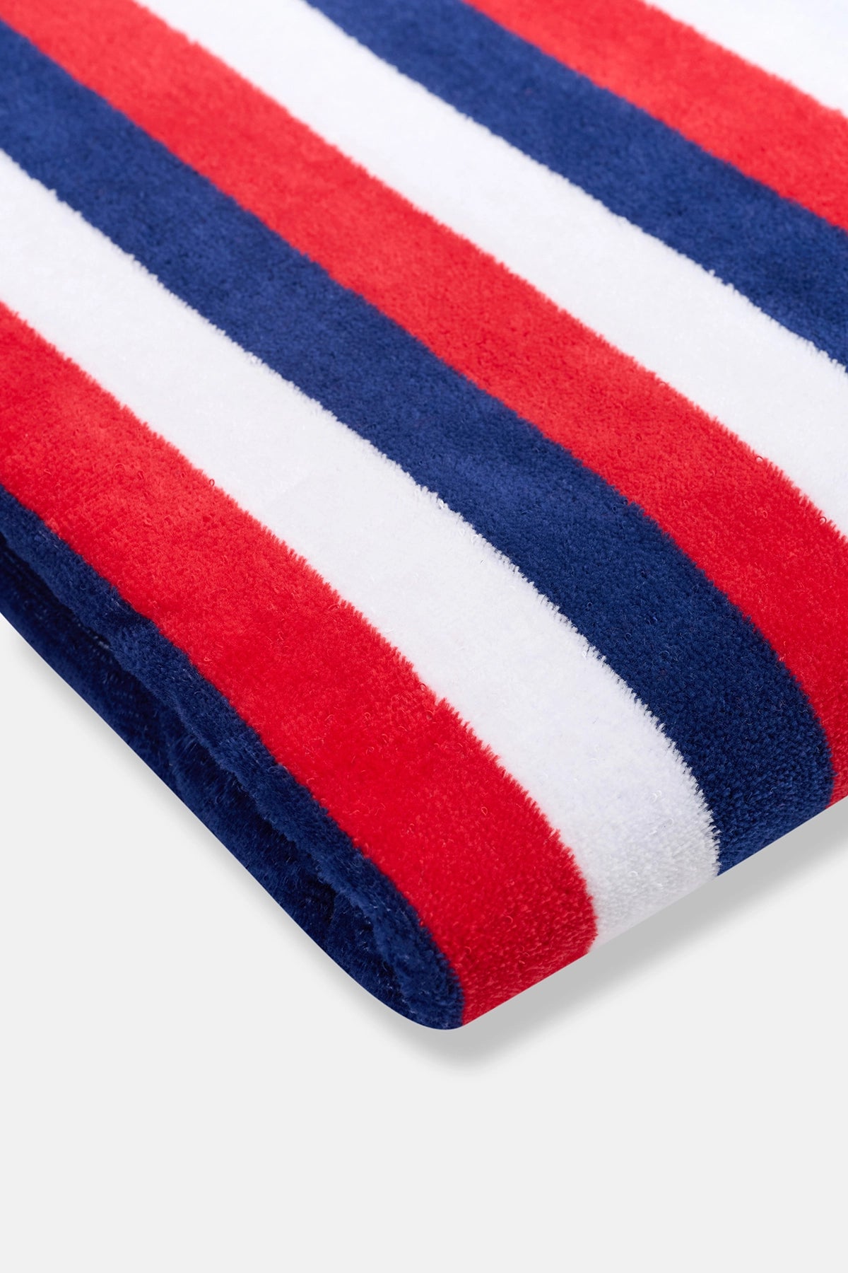 Multicolor Boyuna Çizgi Desenli Kadife Havlu 80X150