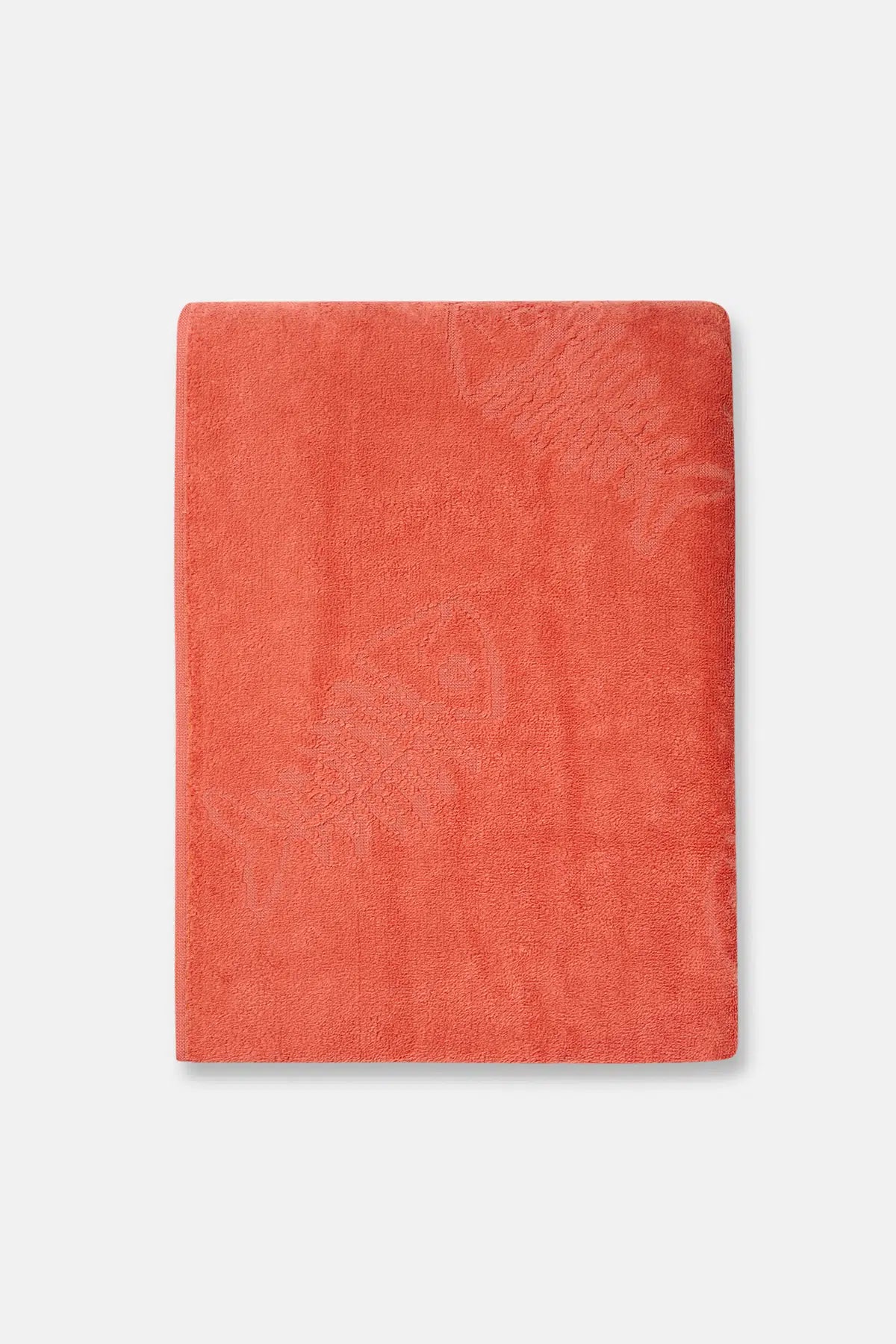 Turuncu Balık Desenli Kadife Plaj Havlusu 90X150