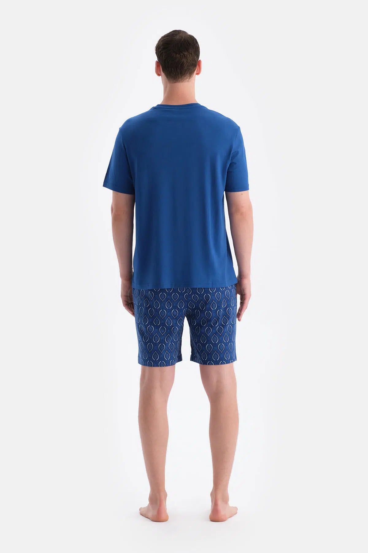 Sax Mavisi Baskı Detaylı Tişört Şort Takım