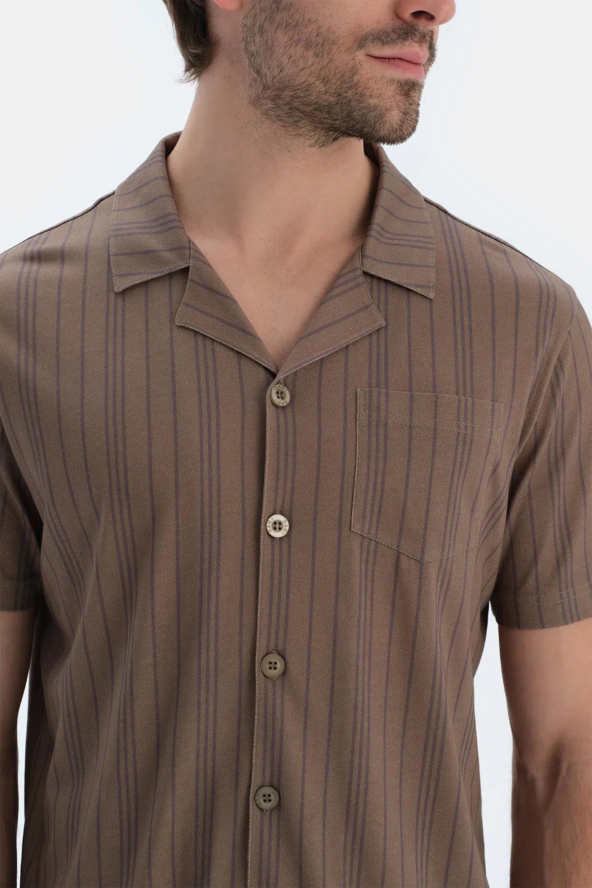 Multicolor Çizgili Gömlek Şort Pijama Takımı