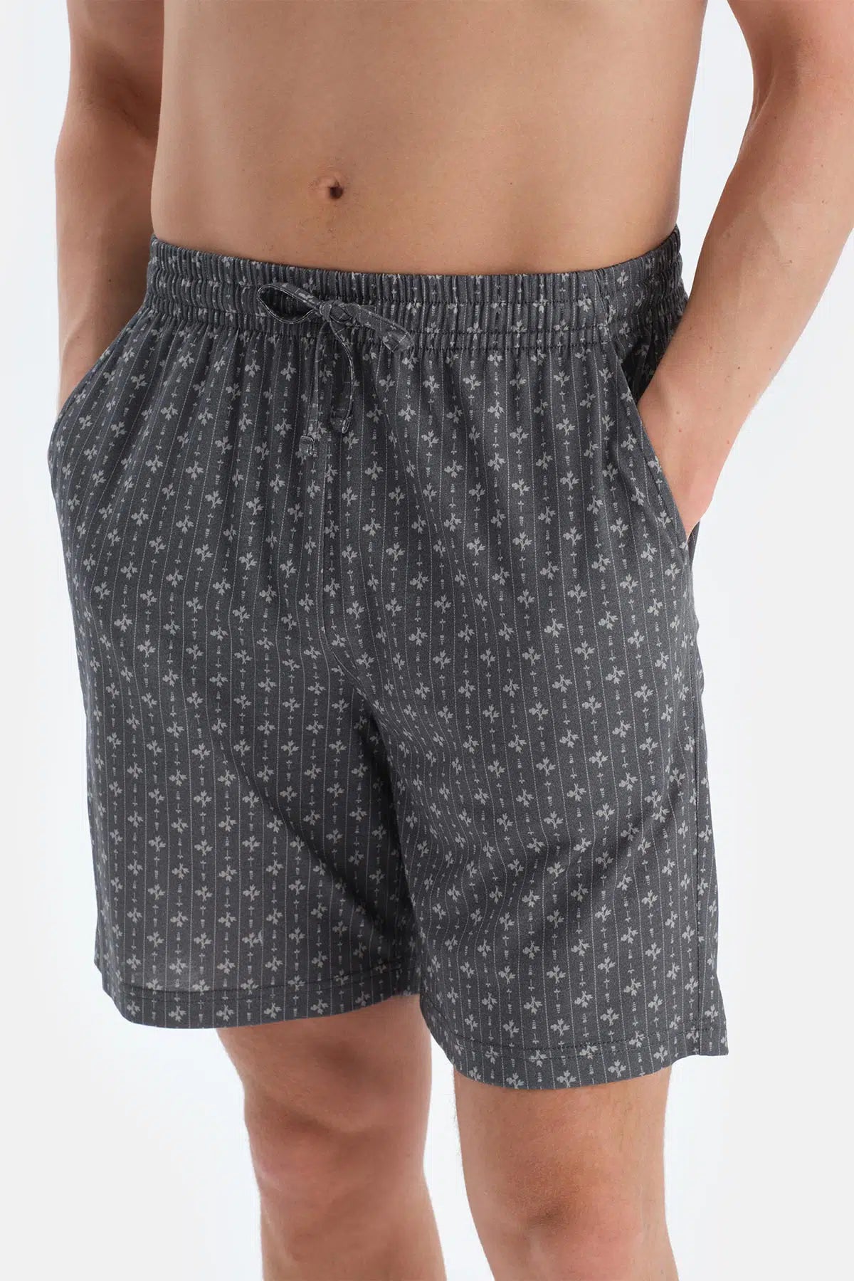 Indigo Baskı Detaylı Kısa Kollu Tişört Şort Pijama Takımı