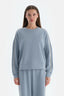 Açık Mavi Kadın Modal Biye Detaylı Sweatshırt