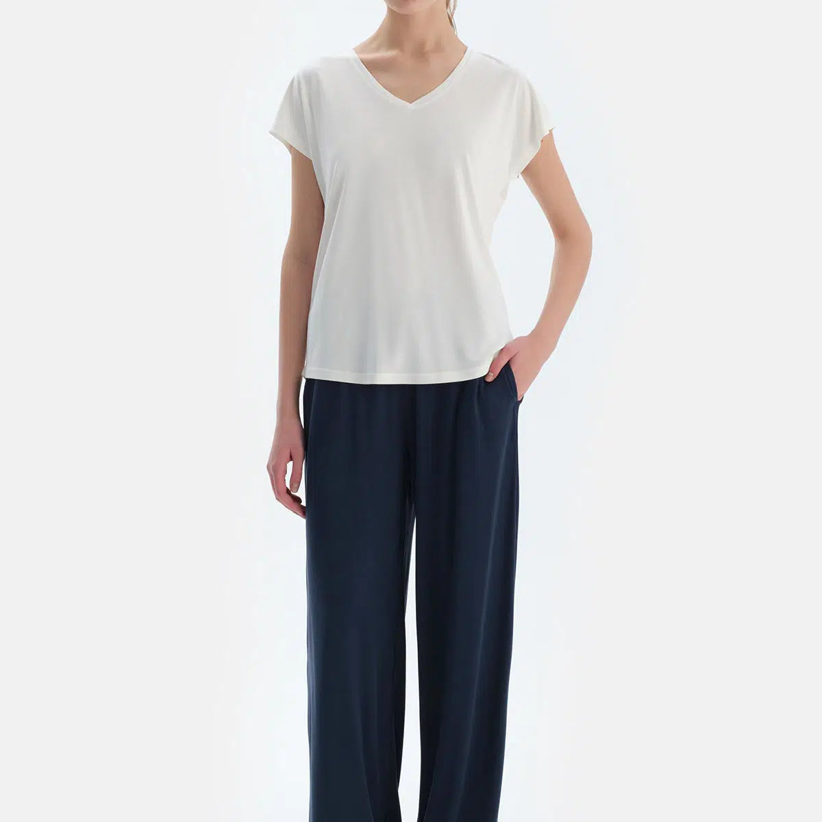 空BD Lacivert Cepli Basic Modal Pantolon 25SW15301BB_337 | Dagi