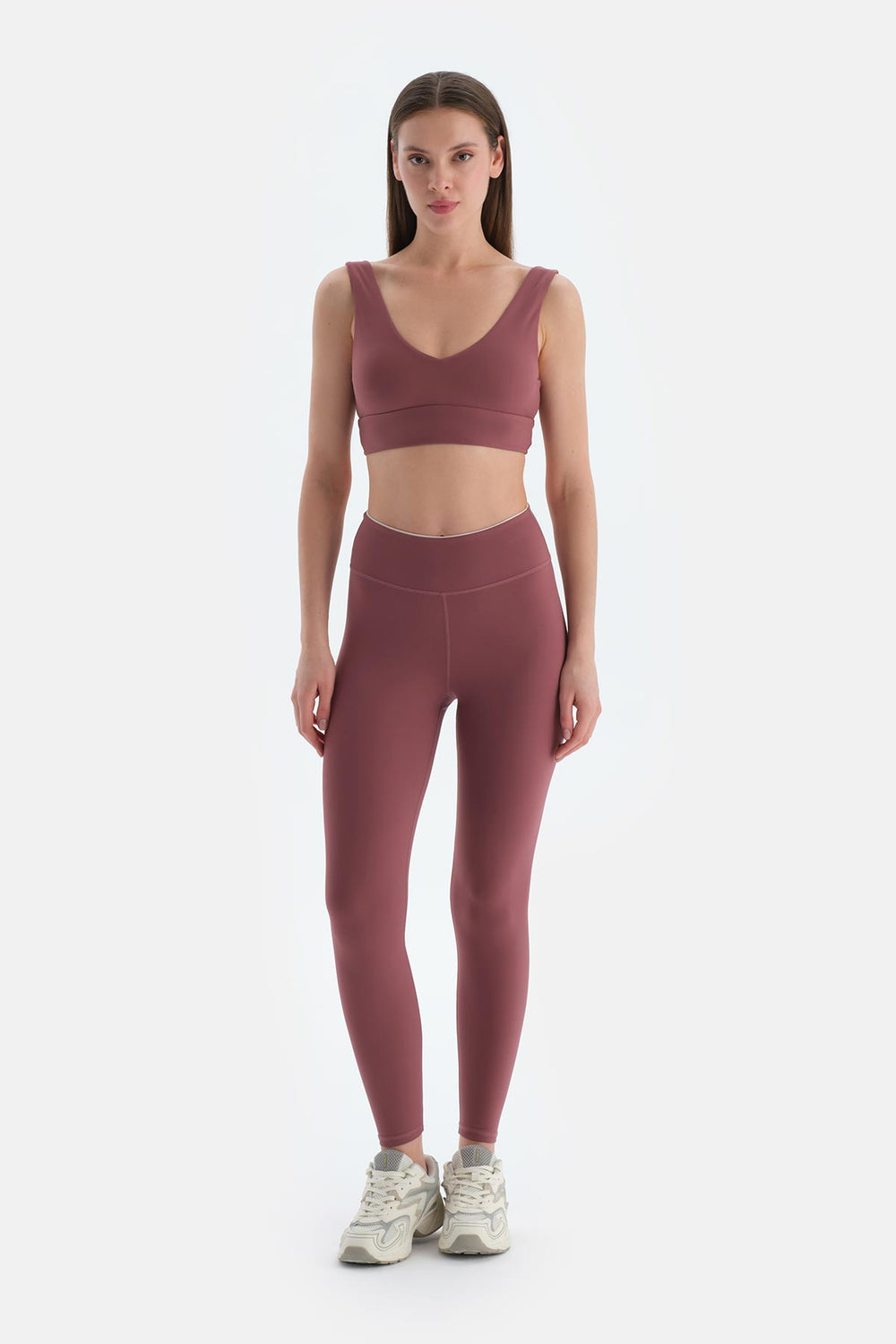 Mürdüm Kadın Bel Biye Detaylı Tayt