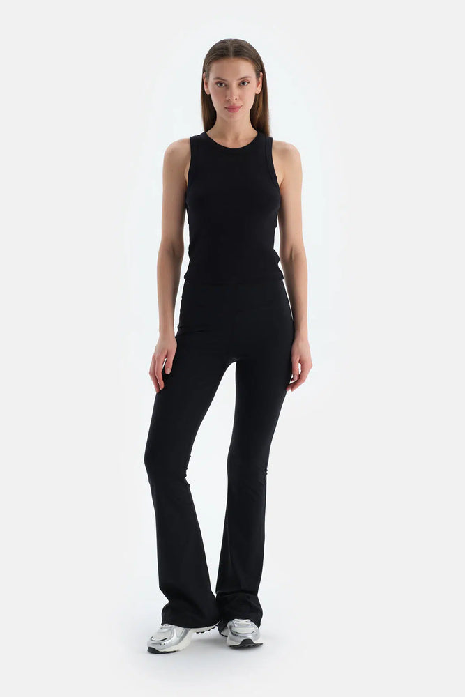 Siyah Kadın Ispanyol Paça Tayt