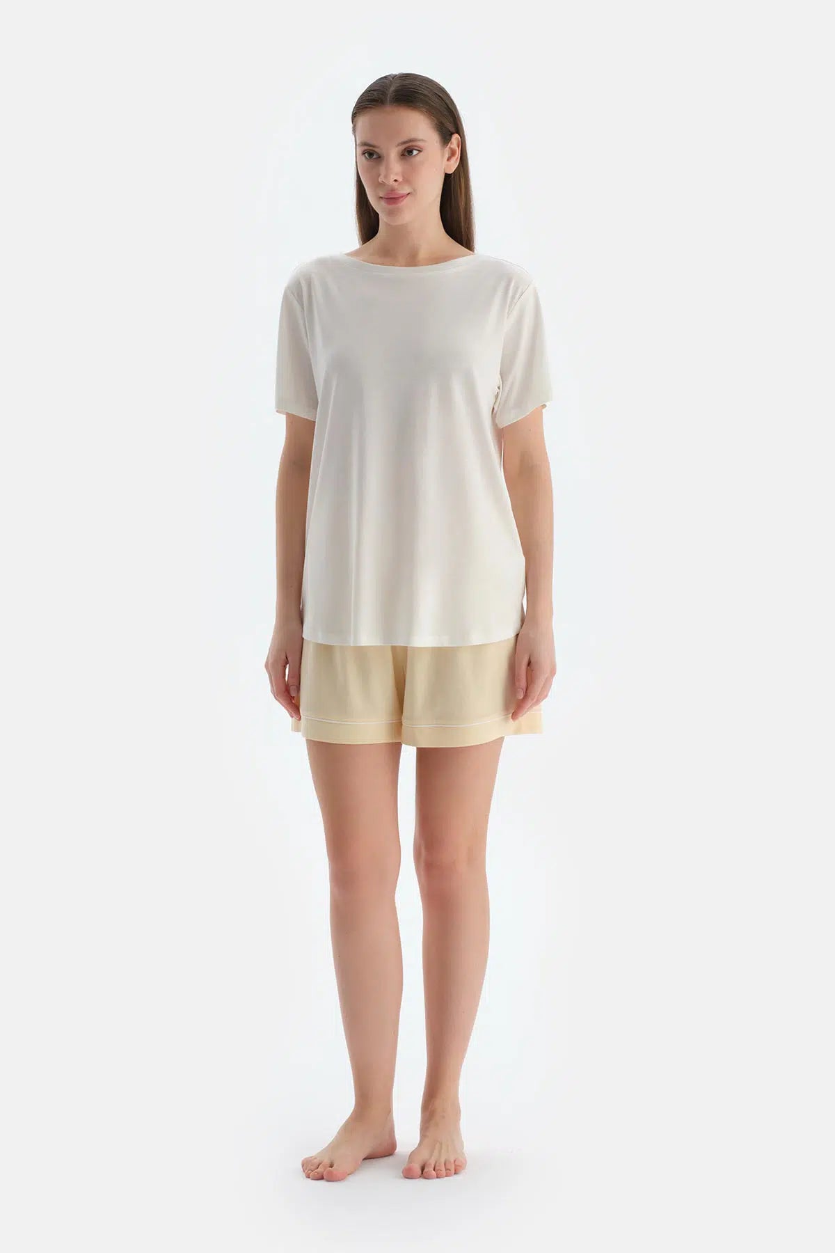 Turuncu Penye Modal Ikili Şort