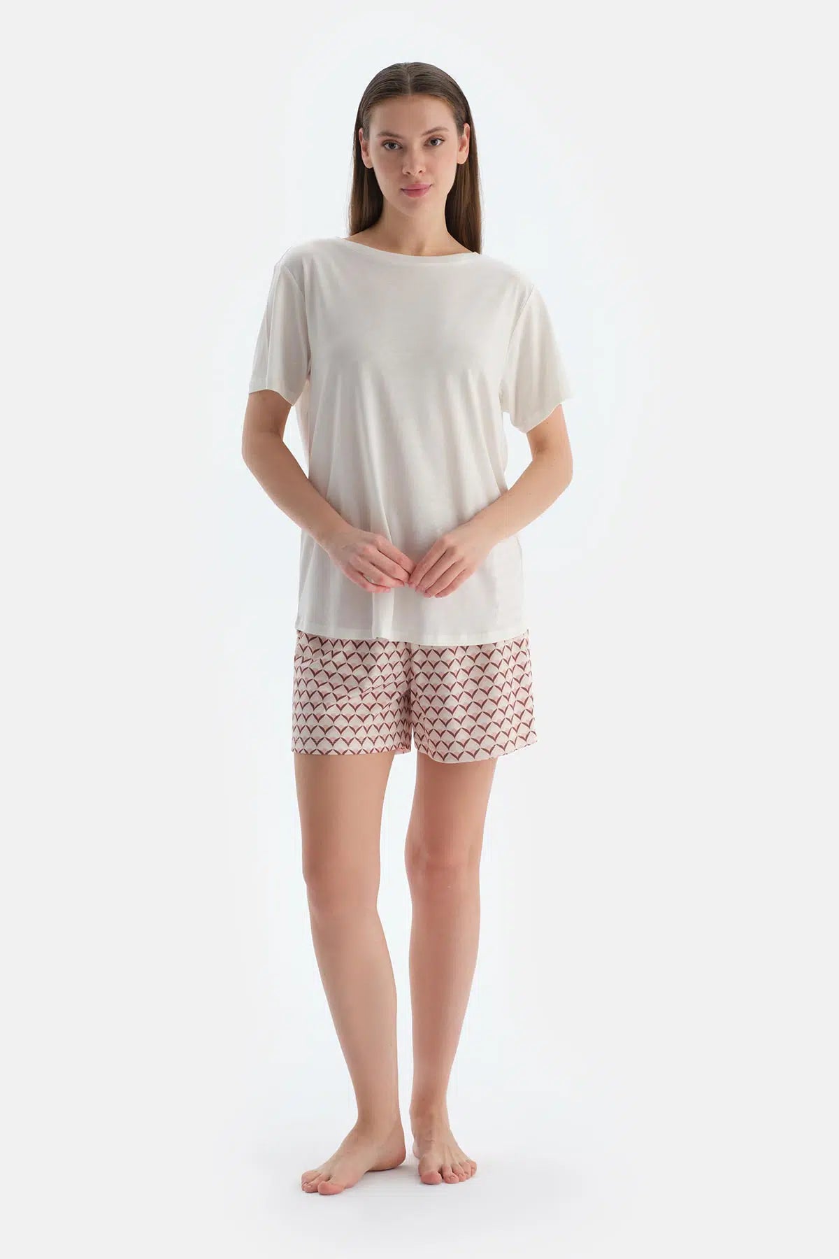 Pembe Penye Modal Ikili Şort