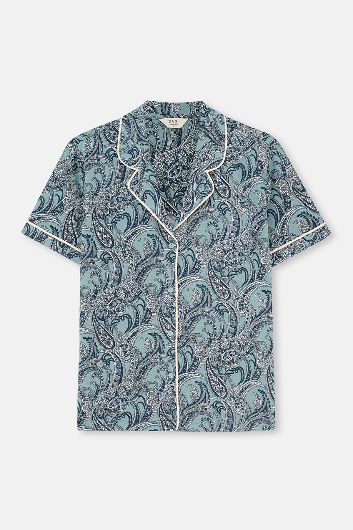 Ada Çayı Şal Desenli Gömlek Pantolon Pijama Takımı