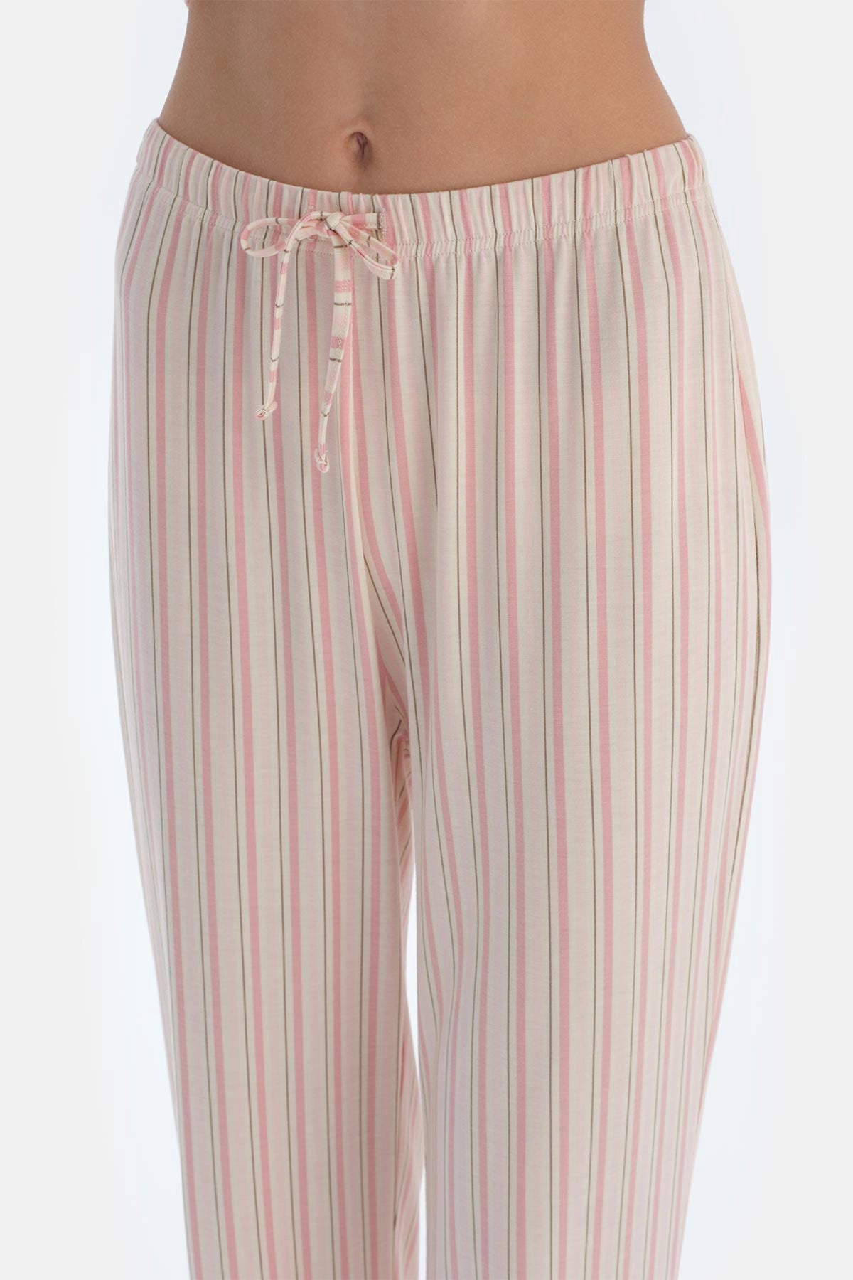 Pembe Çizgili Gömlek Pantolon Pijama Takımı