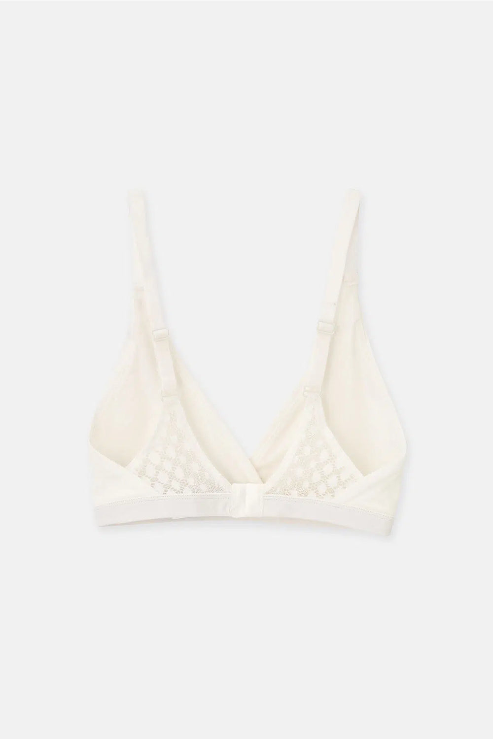 Ekru Micromodal Kruvaze Arkası Dantel Detaylı Üçgen Soft Bra