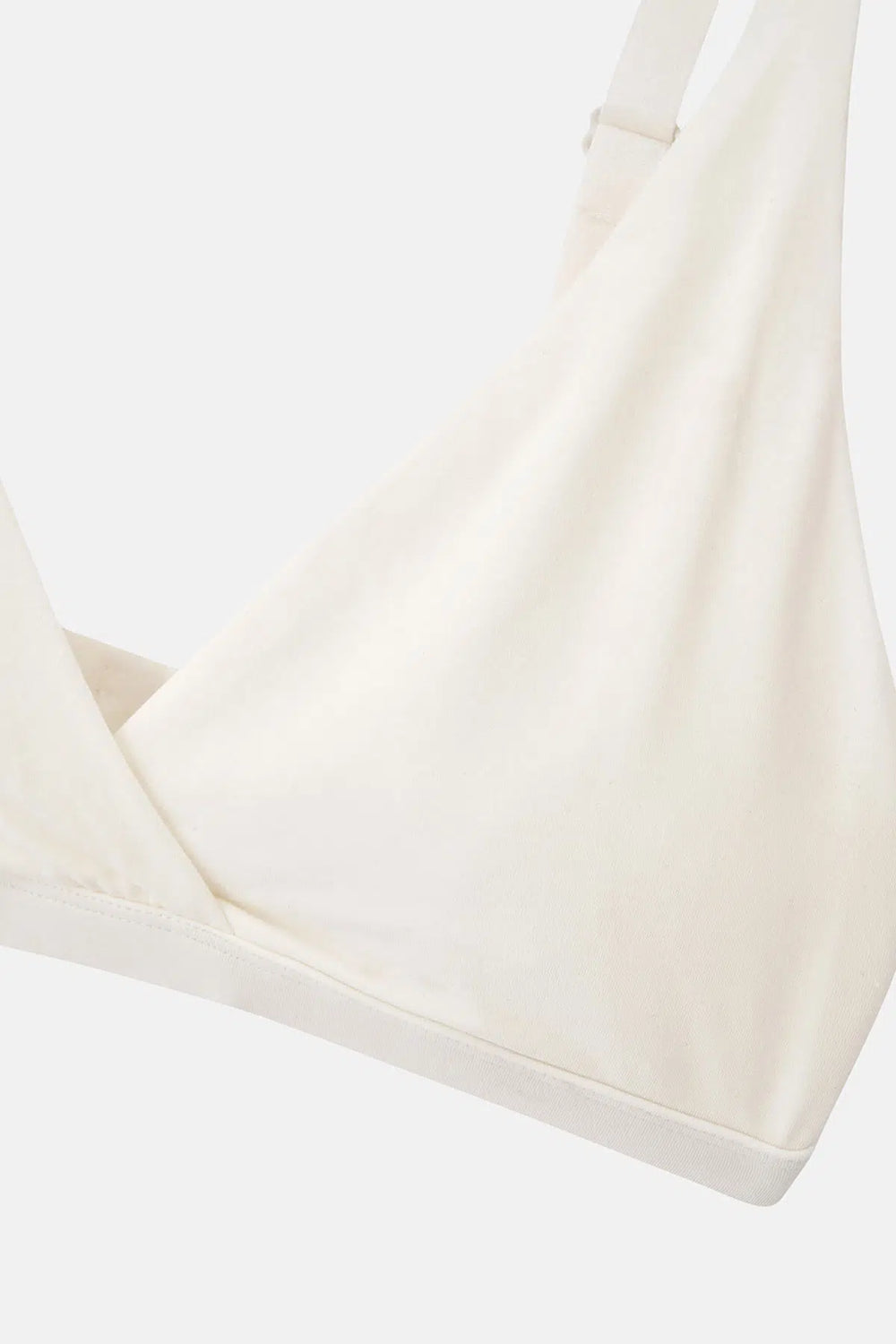 Ekru Micromodal Kruvaze Arkası Dantel Detaylı Üçgen Soft Bra