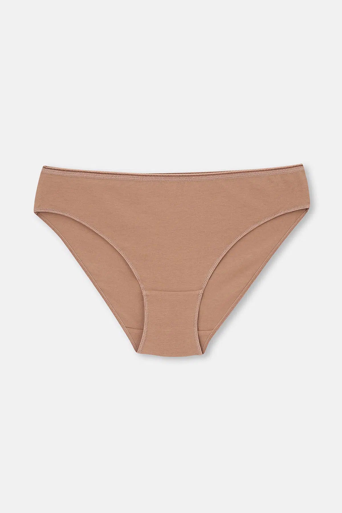 Kızıl Kahve-Koyu Bej Kadın 3'lü Desenli Brıef Külot