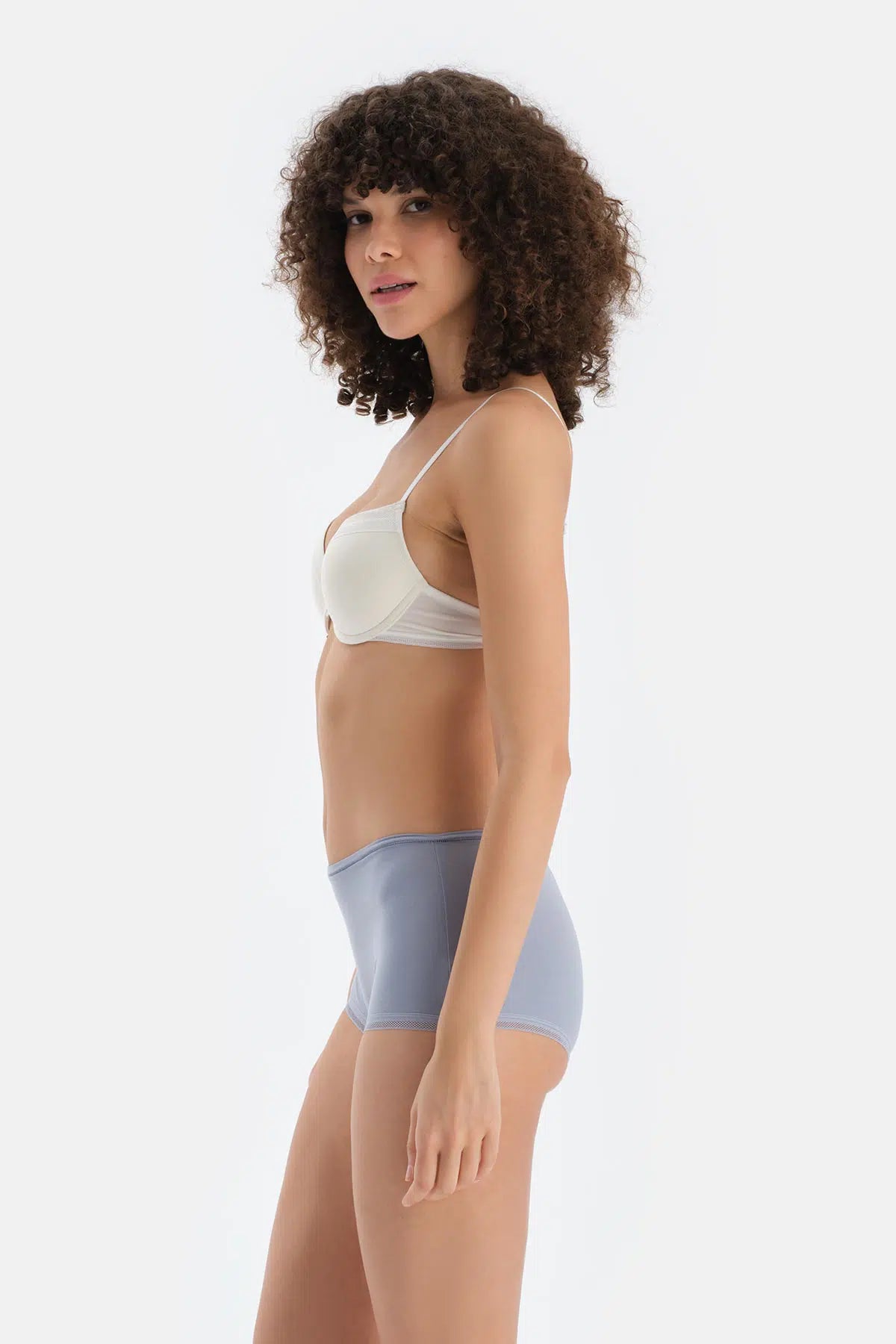 Buz Mavisi Dantel Detaylı Boyshort Külot