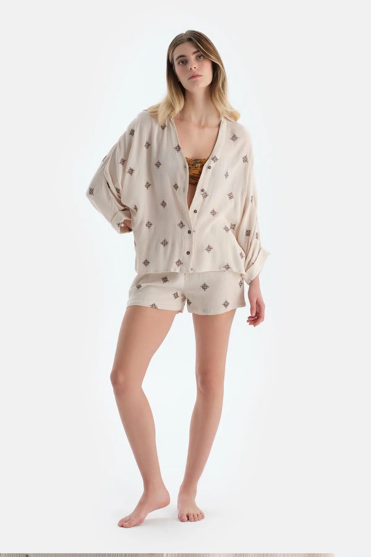 Ekru Uzun Kol Gömlek