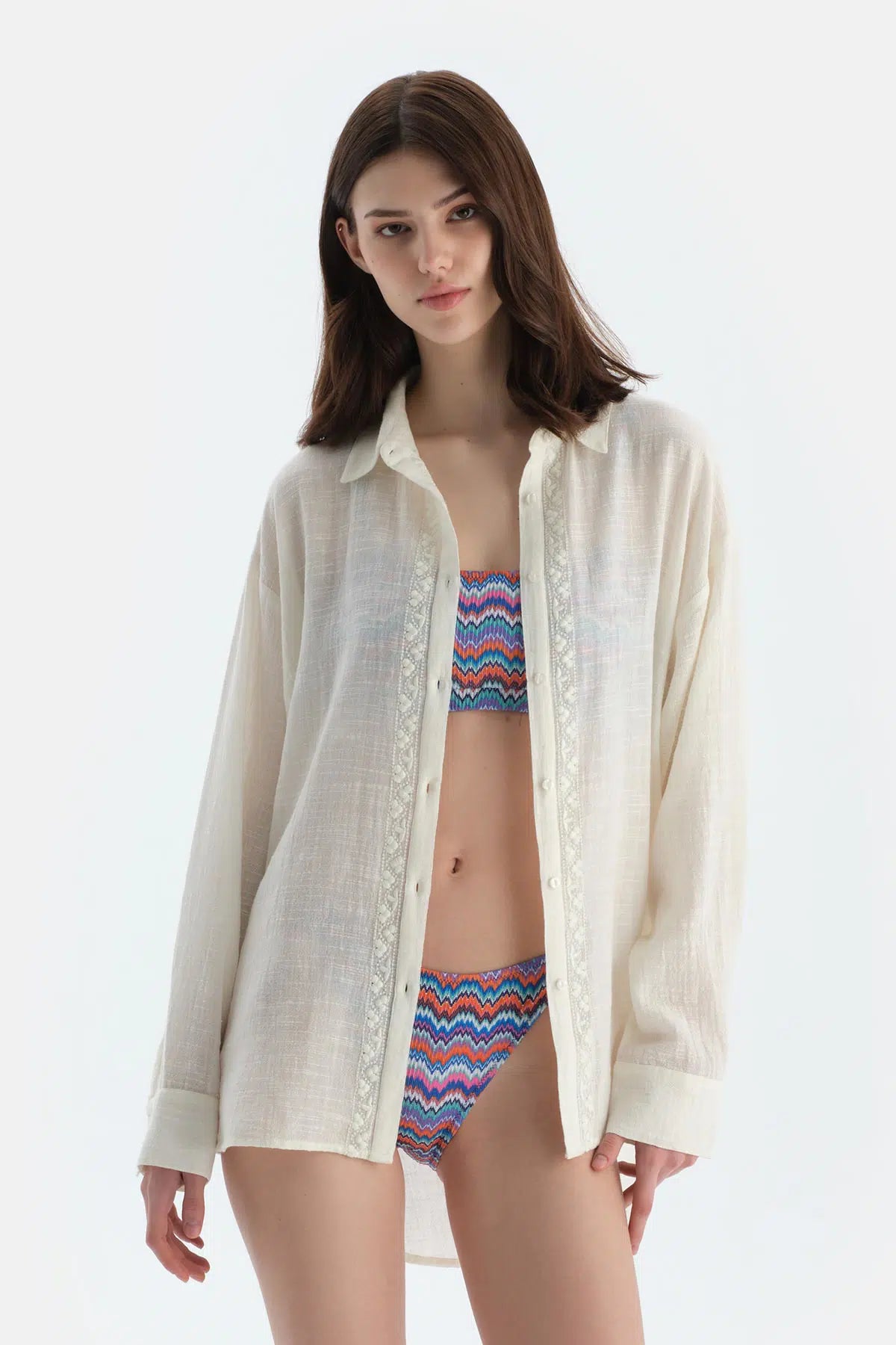 Ekru Uzun Kol Gömlek