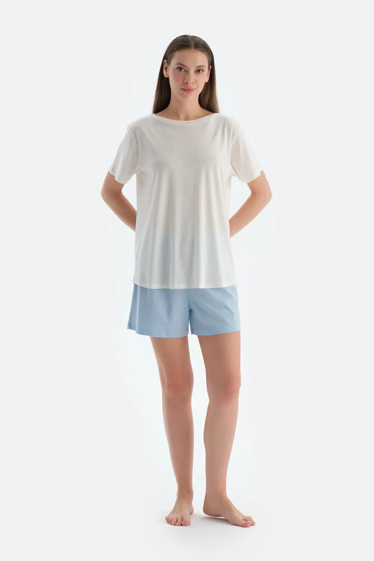 Mavi Penye Modal Ikili Şort