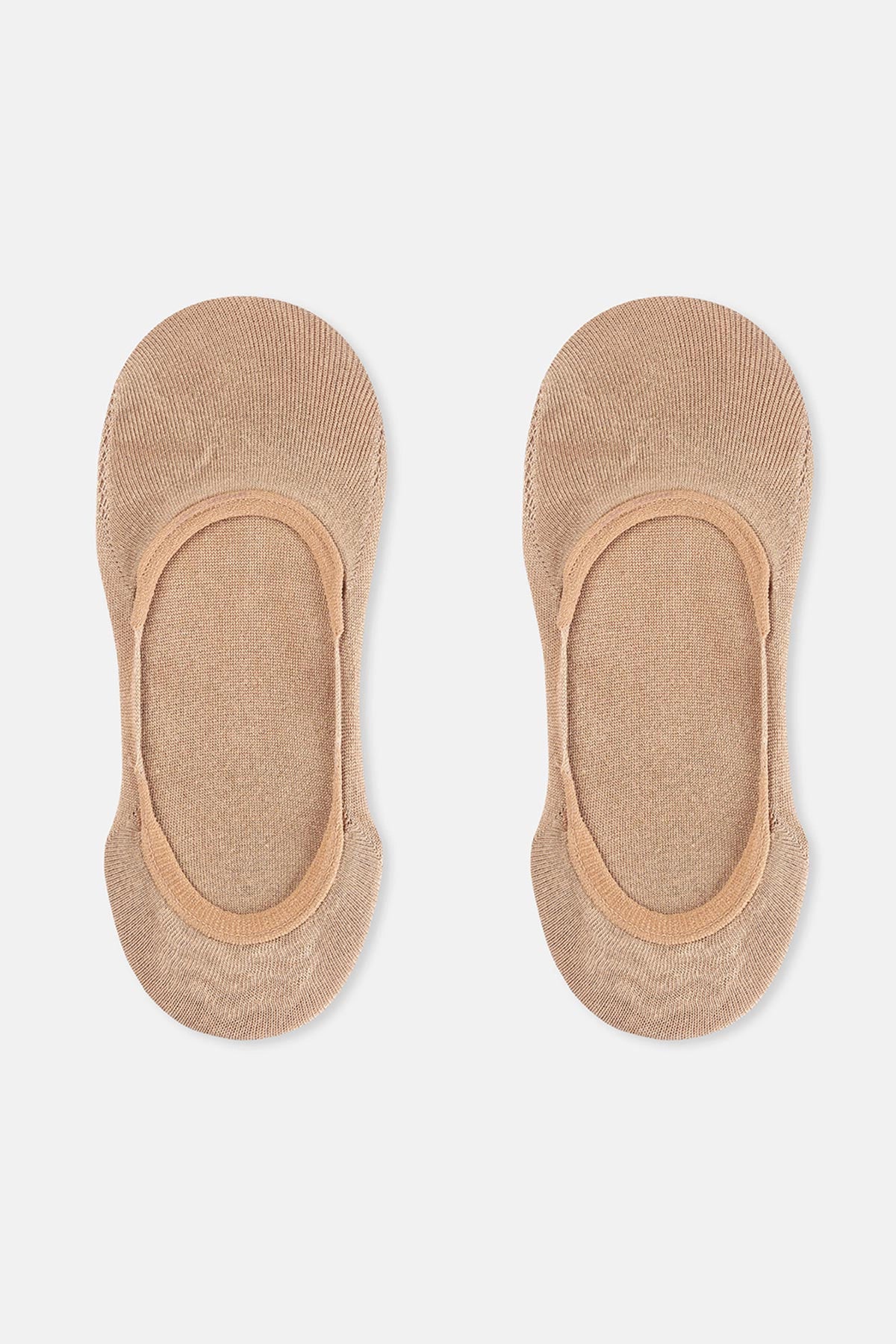 Bej Kadın 2'li Bambu Basıc Babet Çorap