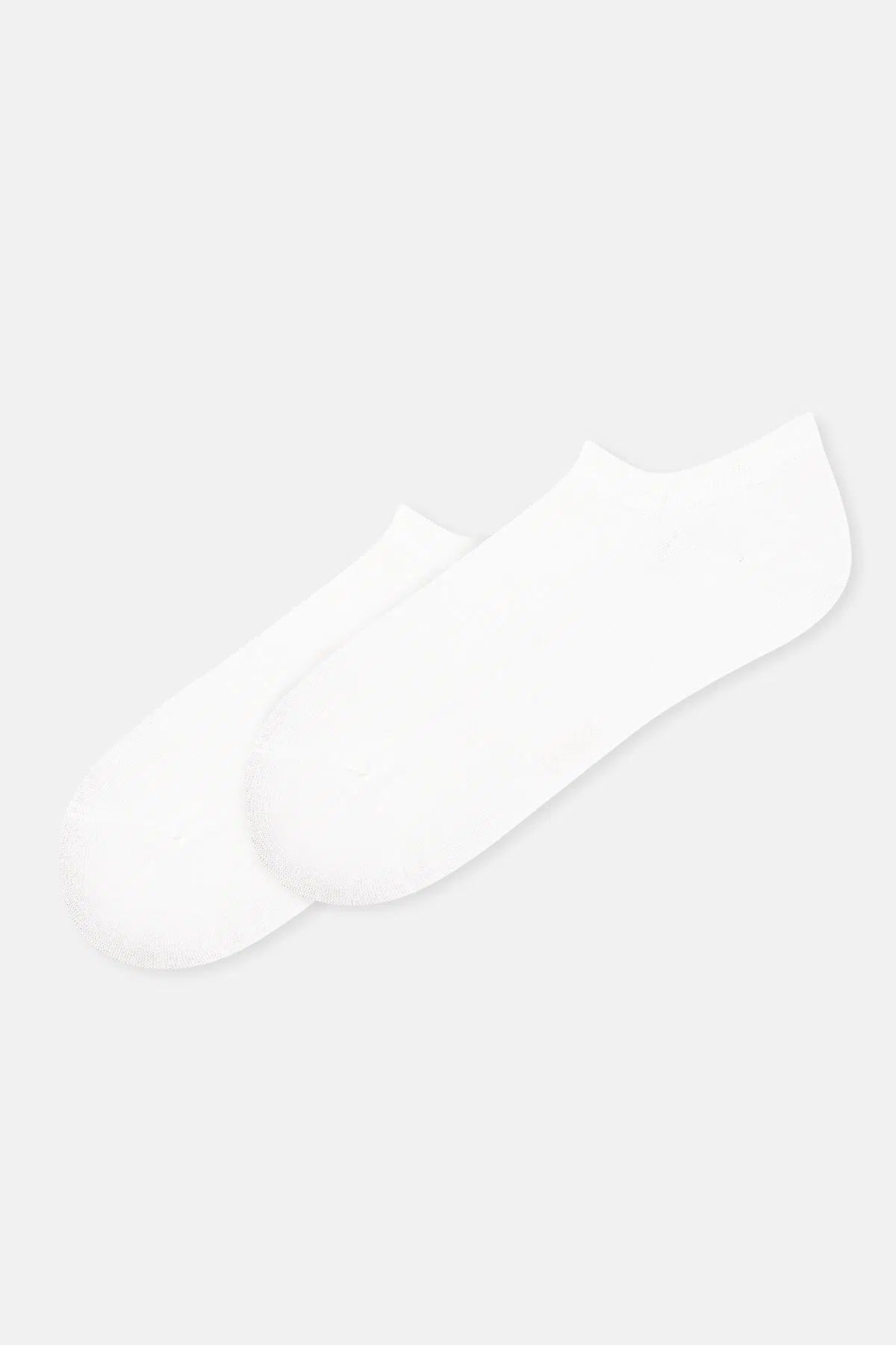 Beyaz-Pudra Kadın 2'li Bambu Patik Çorap
