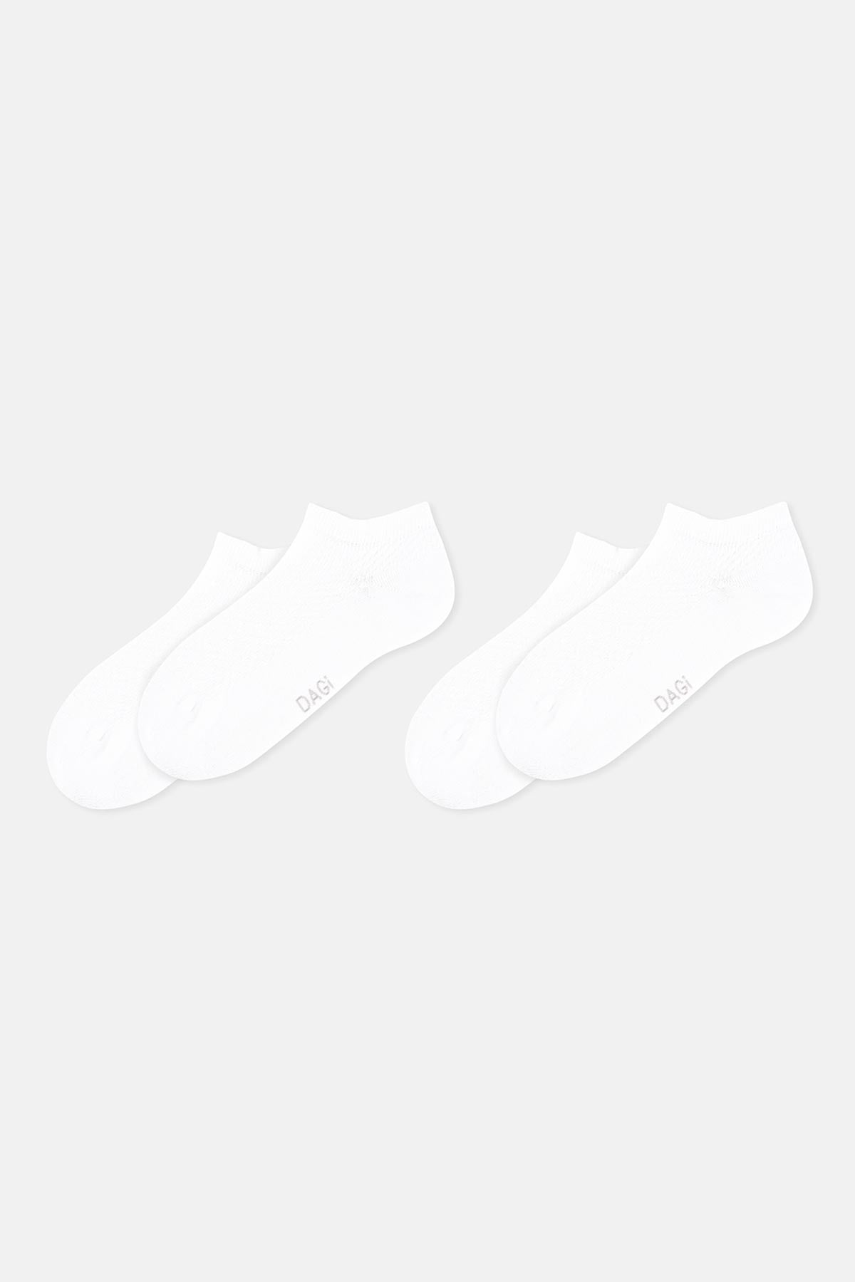 Beyaz Kadın 2'li Petek Desenli Patik Çorap