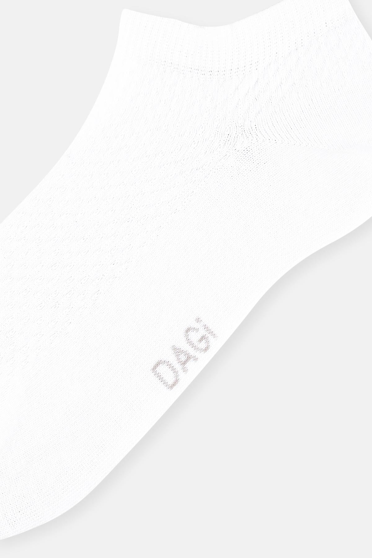 Beyaz Kadın 2'li Petek Desenli Patik Çorap