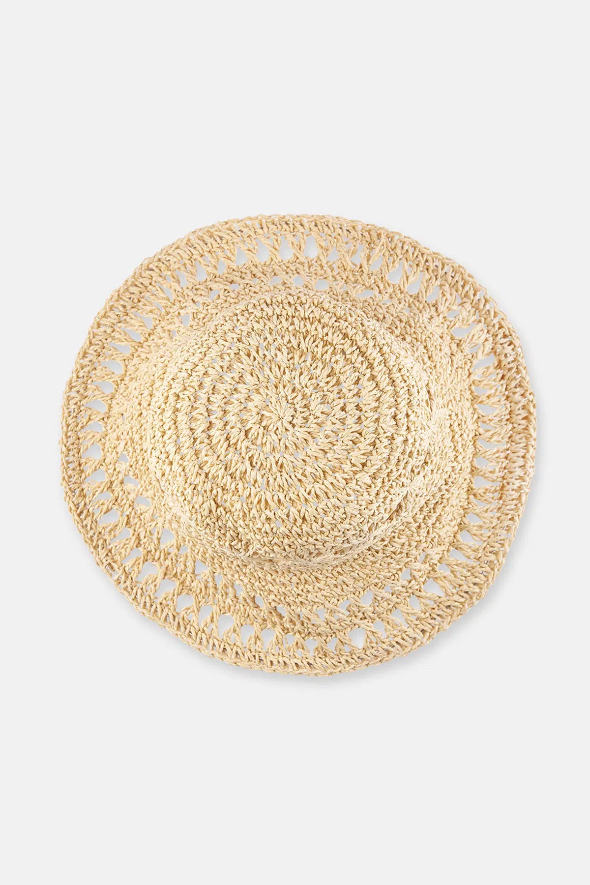 Ekru Kadın Hasır Şapka