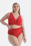 Kırmızı Yüksek Bel Bikini Alt