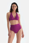 Mor Yüksek Bel Bikini Alt
