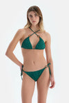 Koyu Yeşil Spagetti Bikini Alt