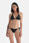 Siyah Spagetti Bikini Alt