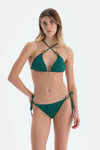 Koyu Yeşil Üçgen Küçük Bikini Üst