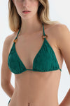 Koyu Yeşil Üçgen Küçük Bikini Üst