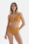 Hardal Üçgen Geniş Bikini Üst