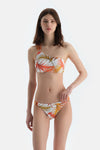 Multicolor Tek Omuz Bikini Üst