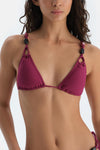 Vişne Üçgen Küçük Bikini Üst