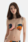 Multicolor Straplez Bikini Üst