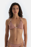 Kahverengi Üçgen Küçük Bikini Üst