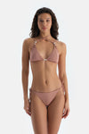 Kahverengi Üçgen Küçük Bikini Üst