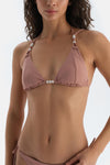 Kahverengi Üçgen Küçük Bikini Üst