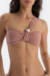 Kahverengi Straplez Bikini Üst