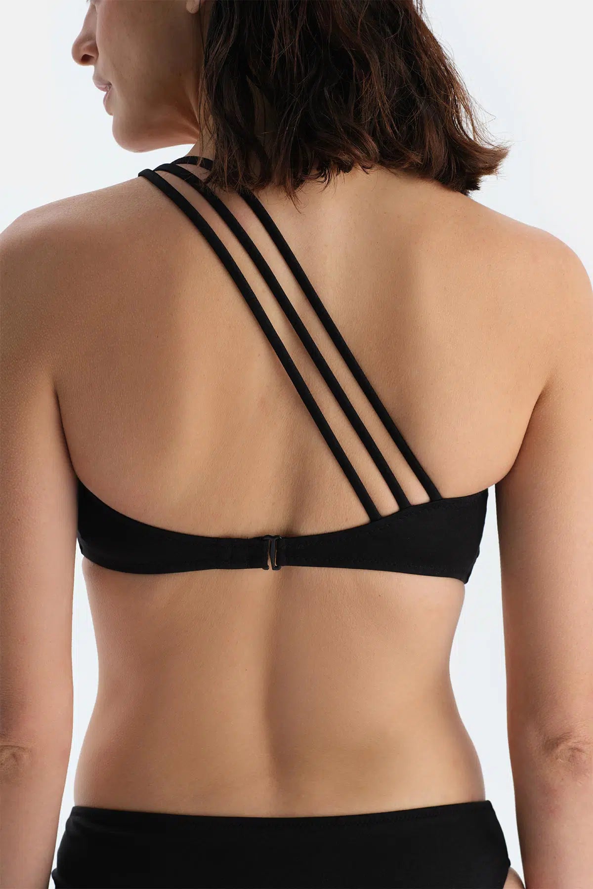 Siyah Tek Omuz Bikini Üst