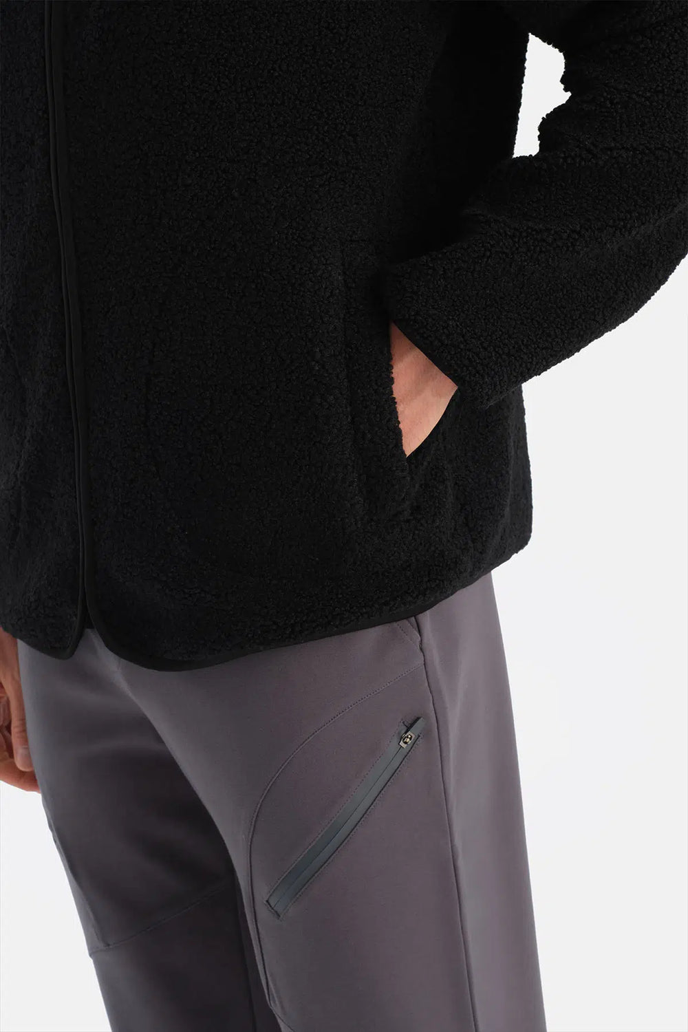 Siyah Erkek Önden Fermuarlı Polar Mont