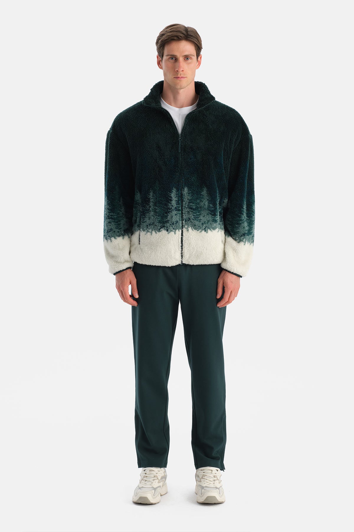 ERKEK ORMAN BASKILI POLAR SWEATSHIRT