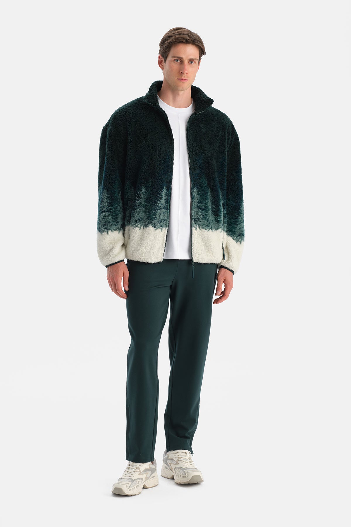 ERKEK ORMAN BASKILI POLAR SWEATSHIRT