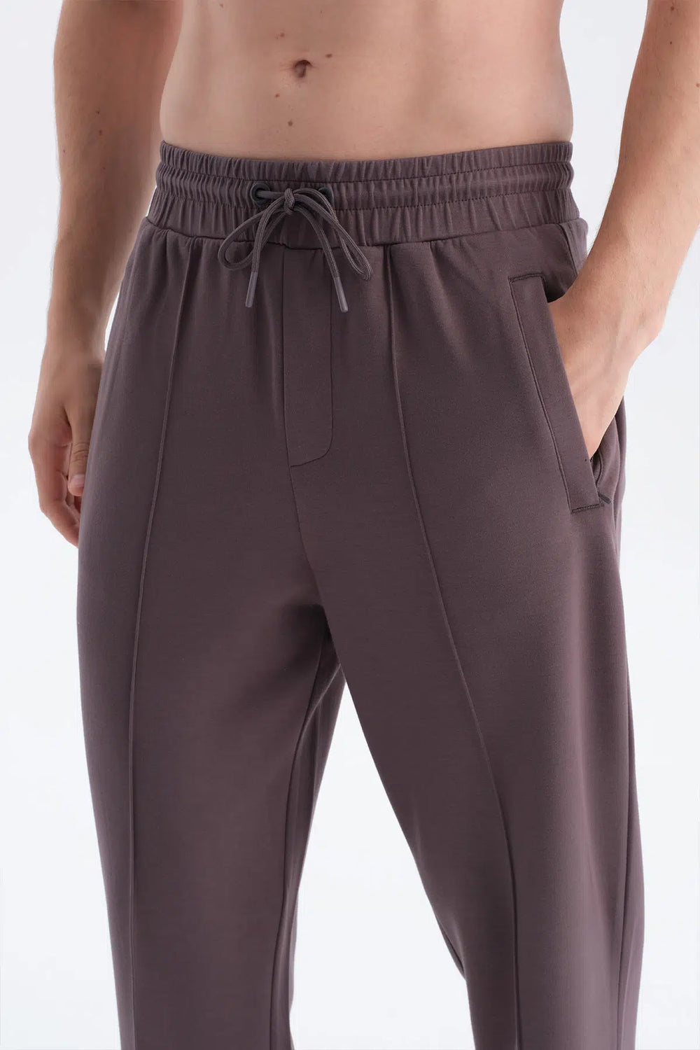 Açık Kahve Nervür Detaylı Scuba Pantolon